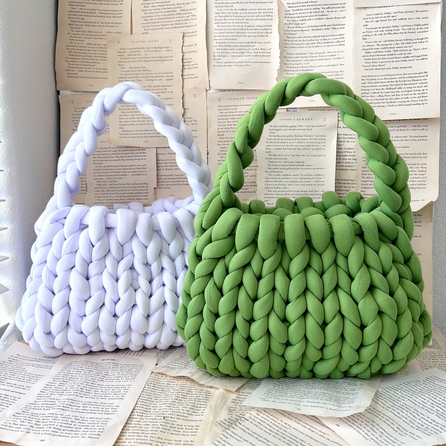 Top Handle Chunky Knit Bag