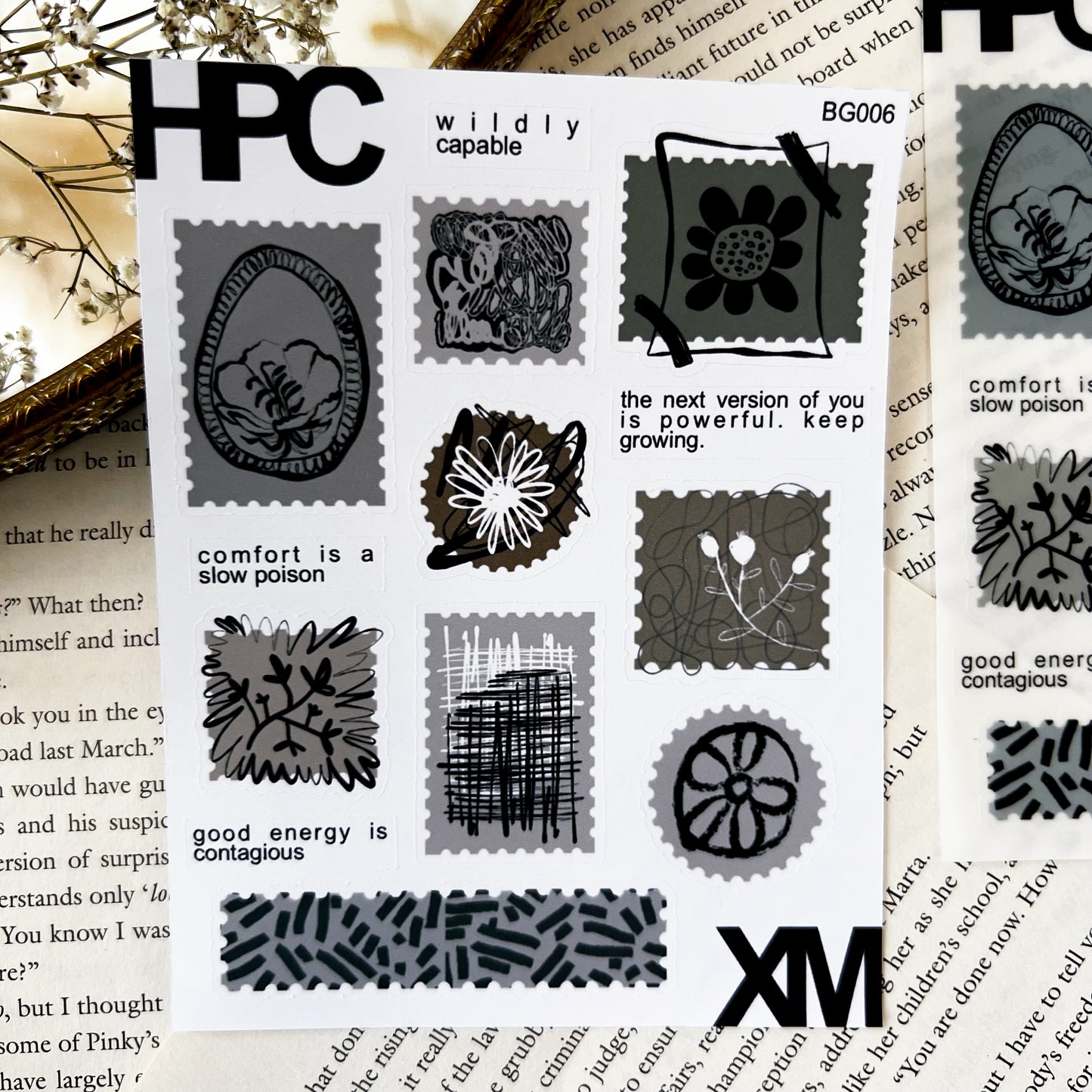 HPX x XM Boho Stamps and Quotes Sticker Sheet