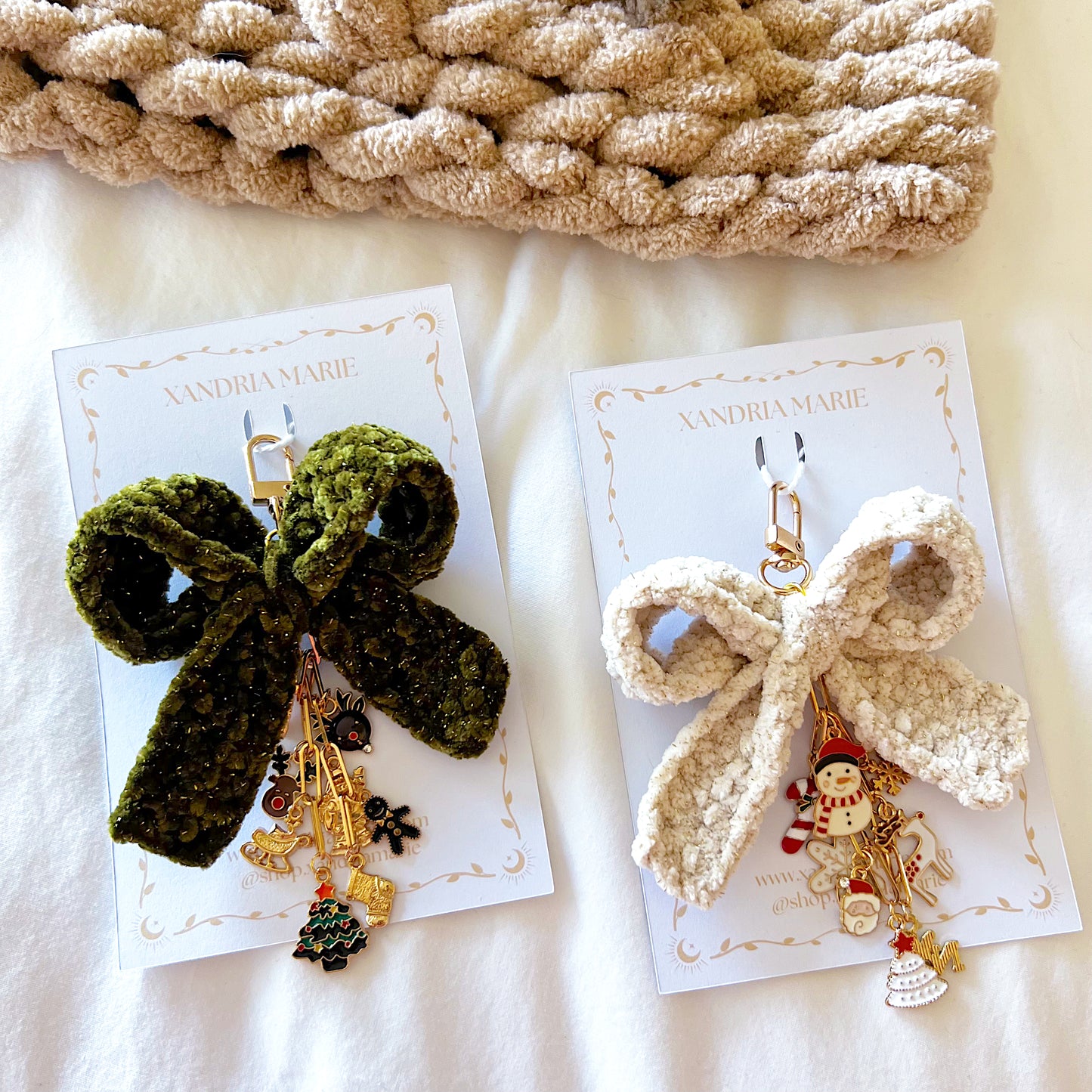 Charmed Christmas Bow Keychain