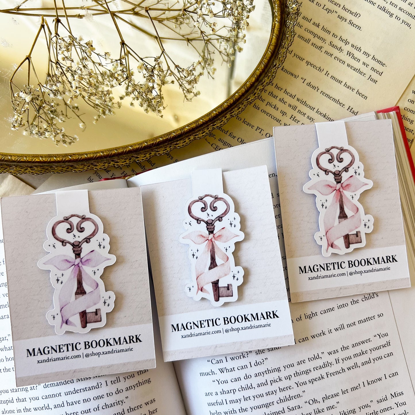 Bow & Key Magnetic Bookmarks