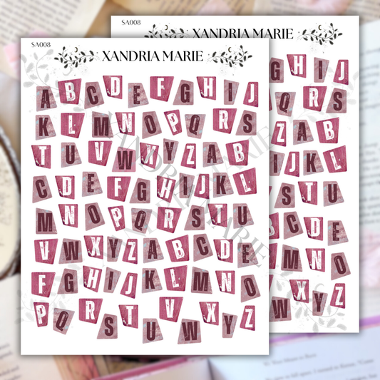 Sweet Allure Alphabet Sticker Sheet