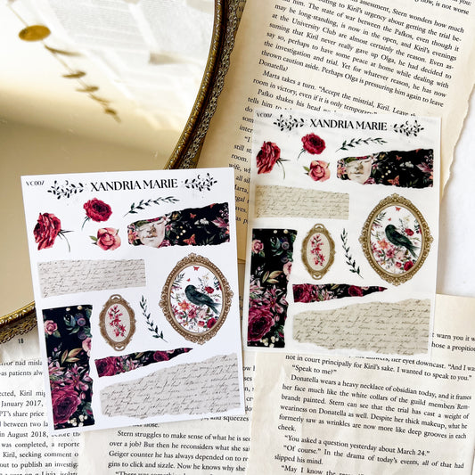 Dark Florals & Frames Sticker Sheet