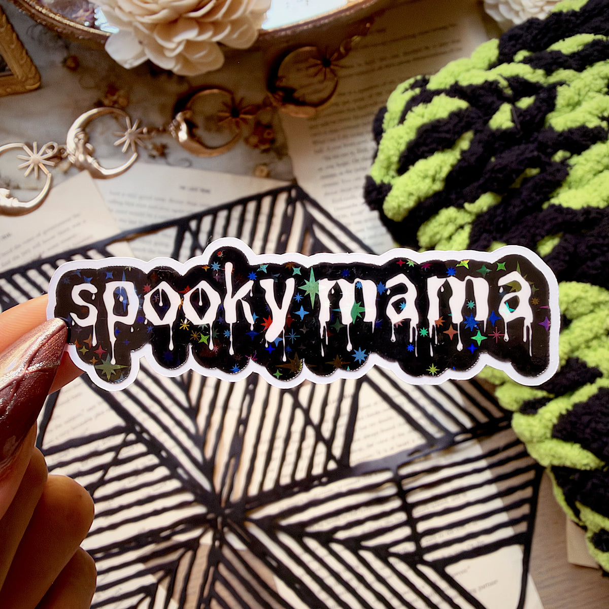 Spooky Drip Holographic Diecut Vinyl Sticker