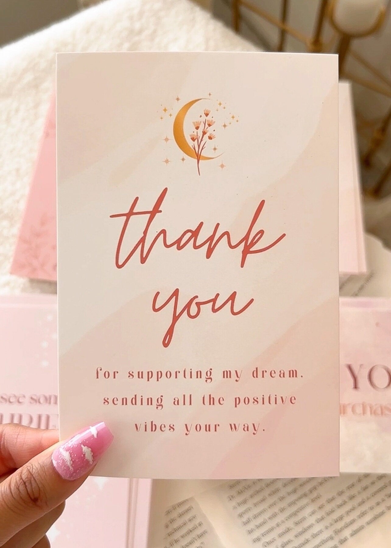 Moon Thank You Cards, Shipping Supplies, Small Business TY, Shipping Essentials