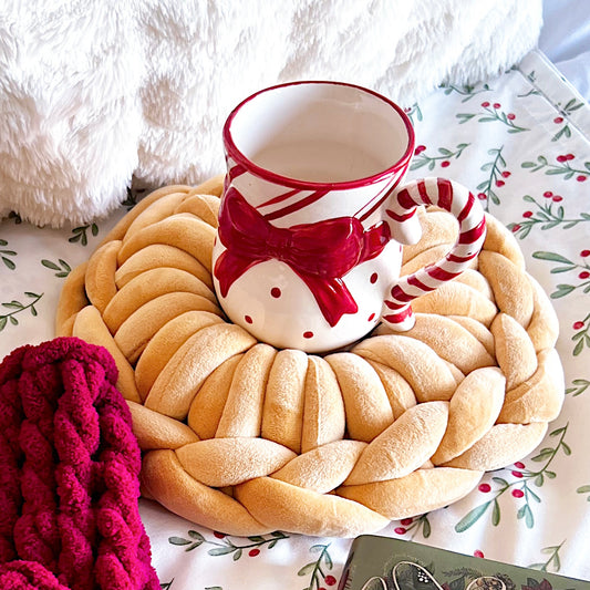 Chunky Knit Cup Pillow, Glass Tumbler Holder, Iced Coffee Cup Cozy, Coffee Lover Gift