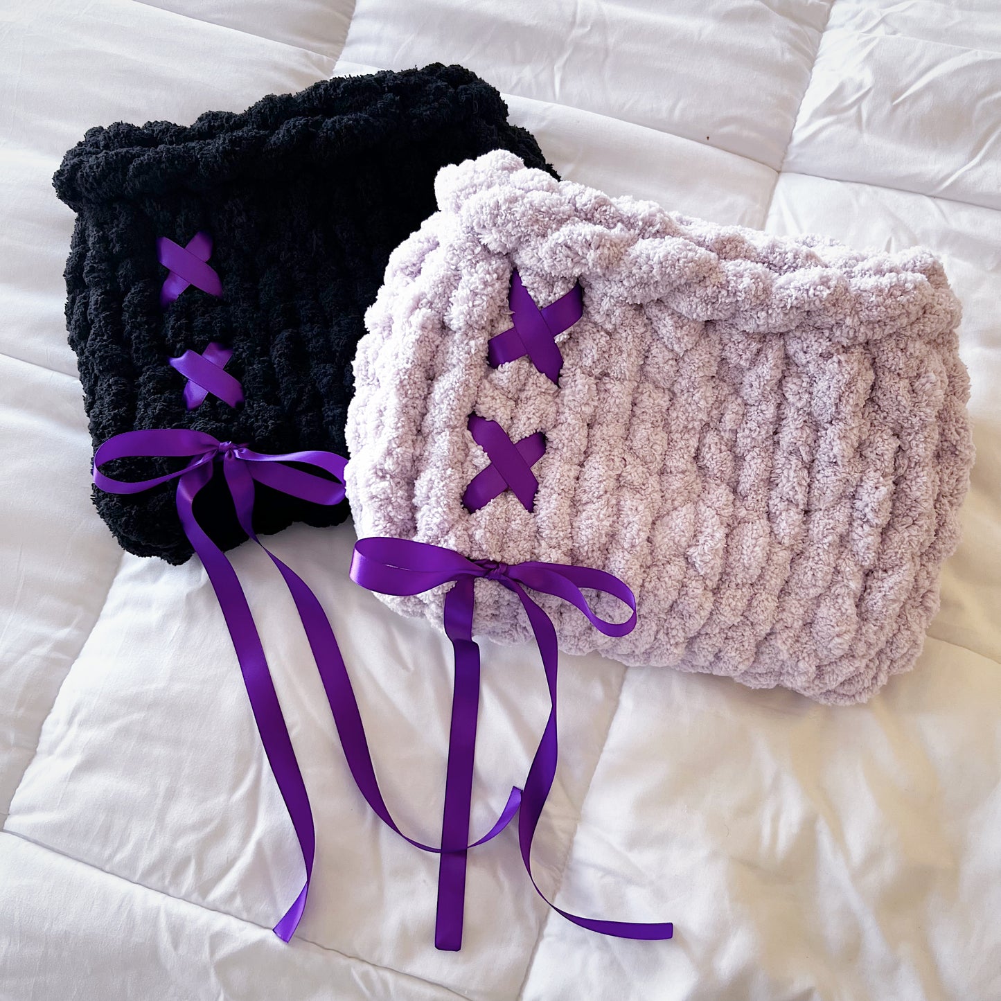 Dark Dreamy Cloud Planner Pouch, Chenille Knit Book Sleeve