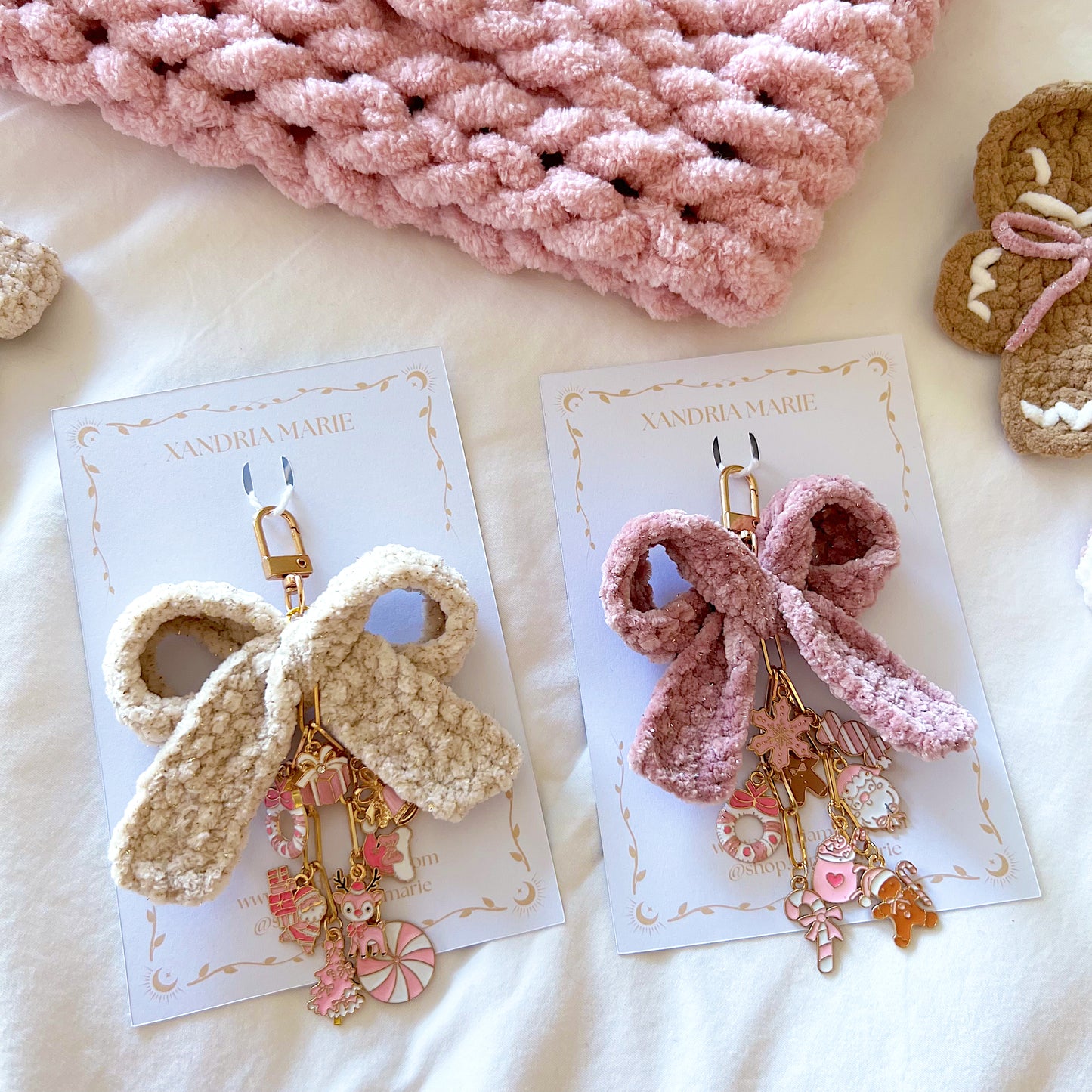 Charmed Christmas Bow Keychain