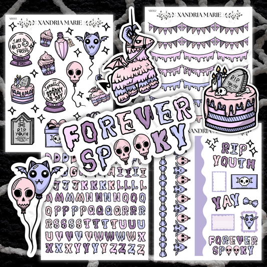 BUNDLE Spooky BDay (4 Sticker Sheets & 4 Holographic Stickers)