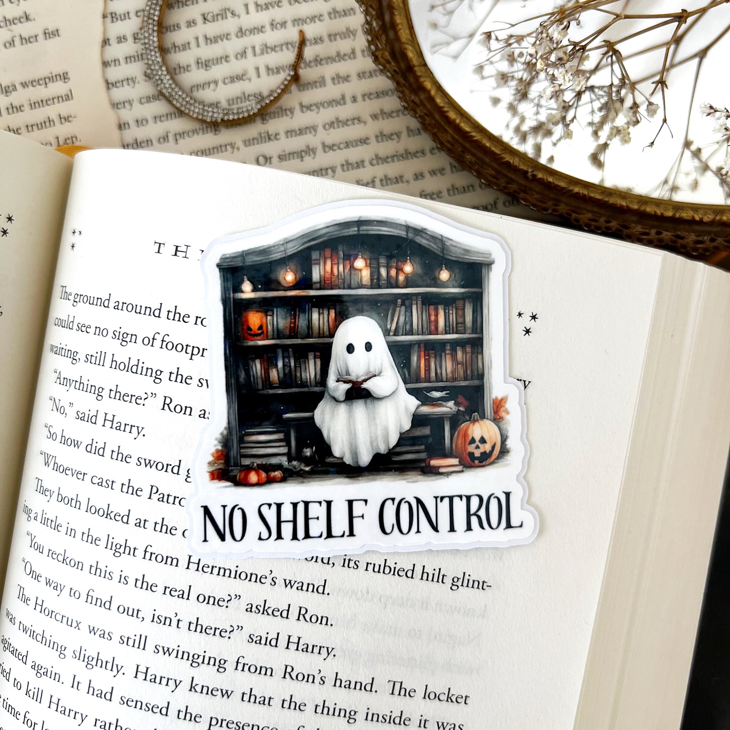 No Shelf Control Holographic Vinyl Diecut Sticker