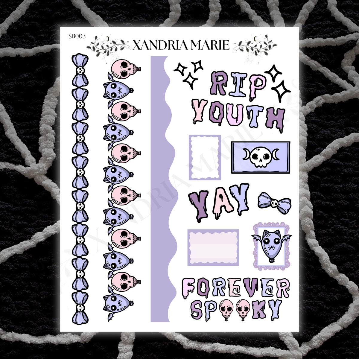 BUNDLE Spooky BDay (4 Sticker Sheets & 4 Holographic Stickers)