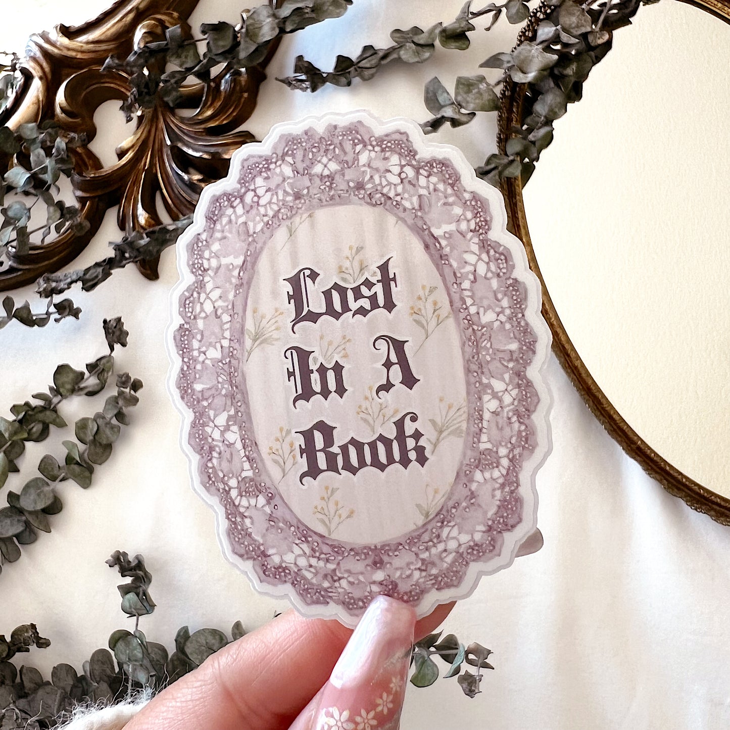Lost In A Book Diecut Vinyl Sticker
