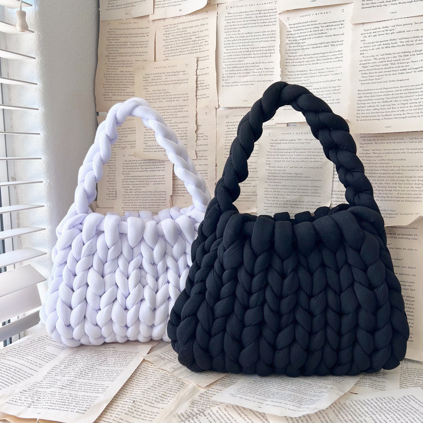 Top Handle Chunky Knit Bag