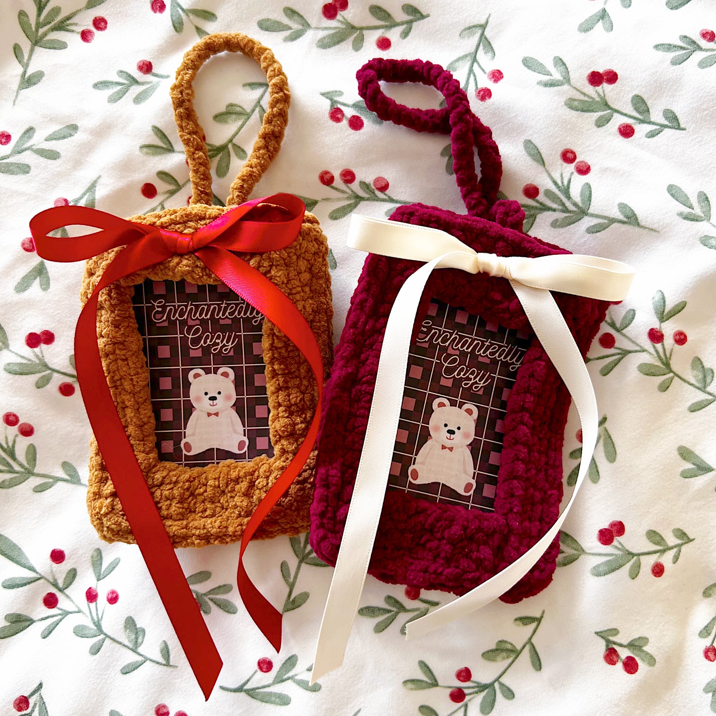 Holiday Crochet Photo Holder Keychain