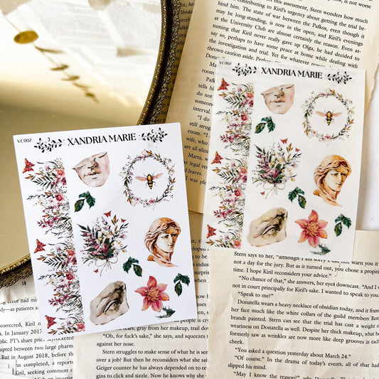 Florals & Statues Sticker Sheet