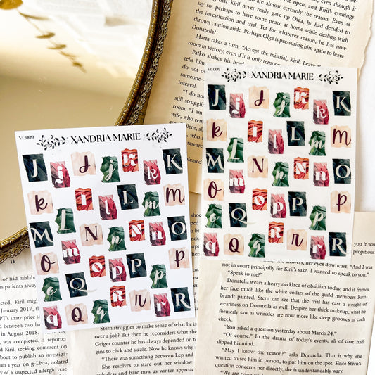 Collage Alphabet Letters Sticker Sheet II