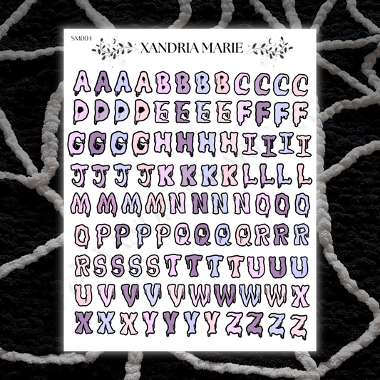 Pastel Alphabet Sticker Sheet
