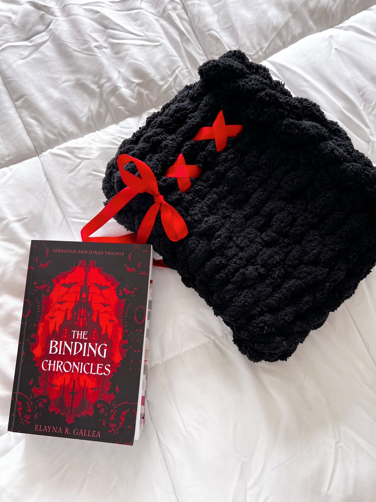 Dark Dreamy Cloud Planner Pouch, Chenille Knit Book Sleeve