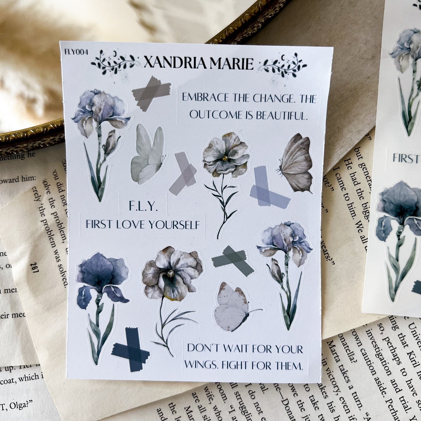 Flowers & Quotes Sticker Sheet