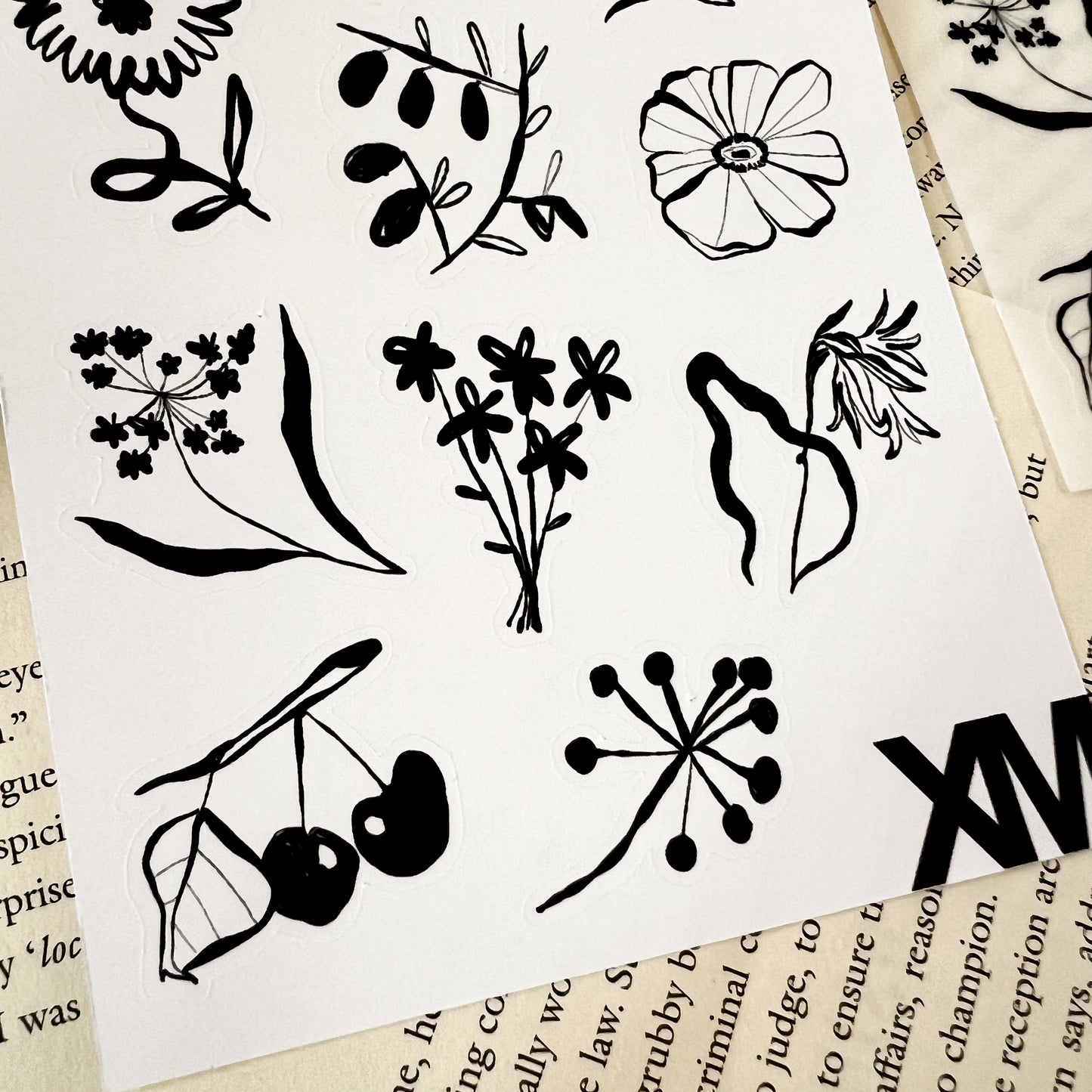 HPX x XM Flowers and Leaves Sticker Sheet