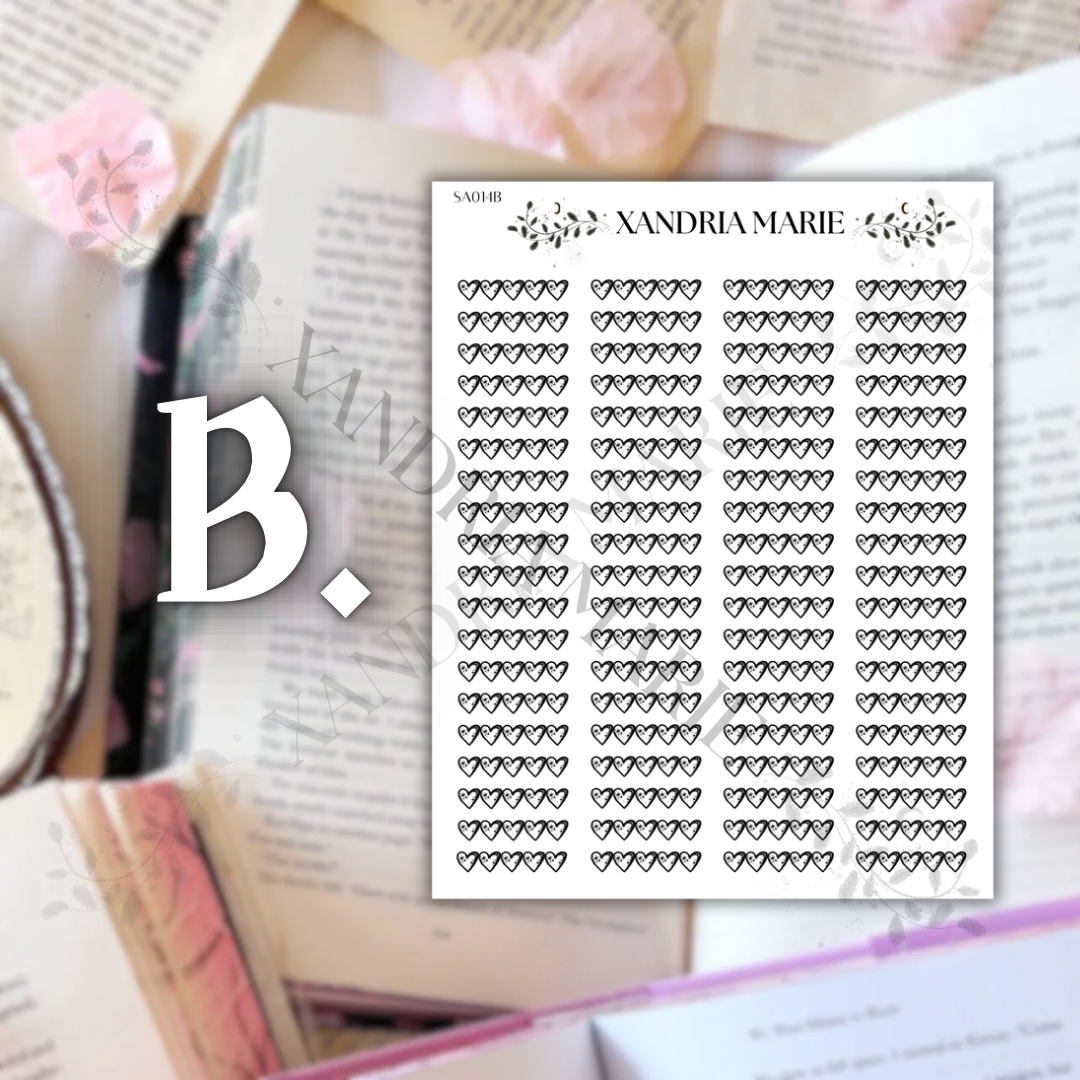 Book Review Hearts Sticker Sheet