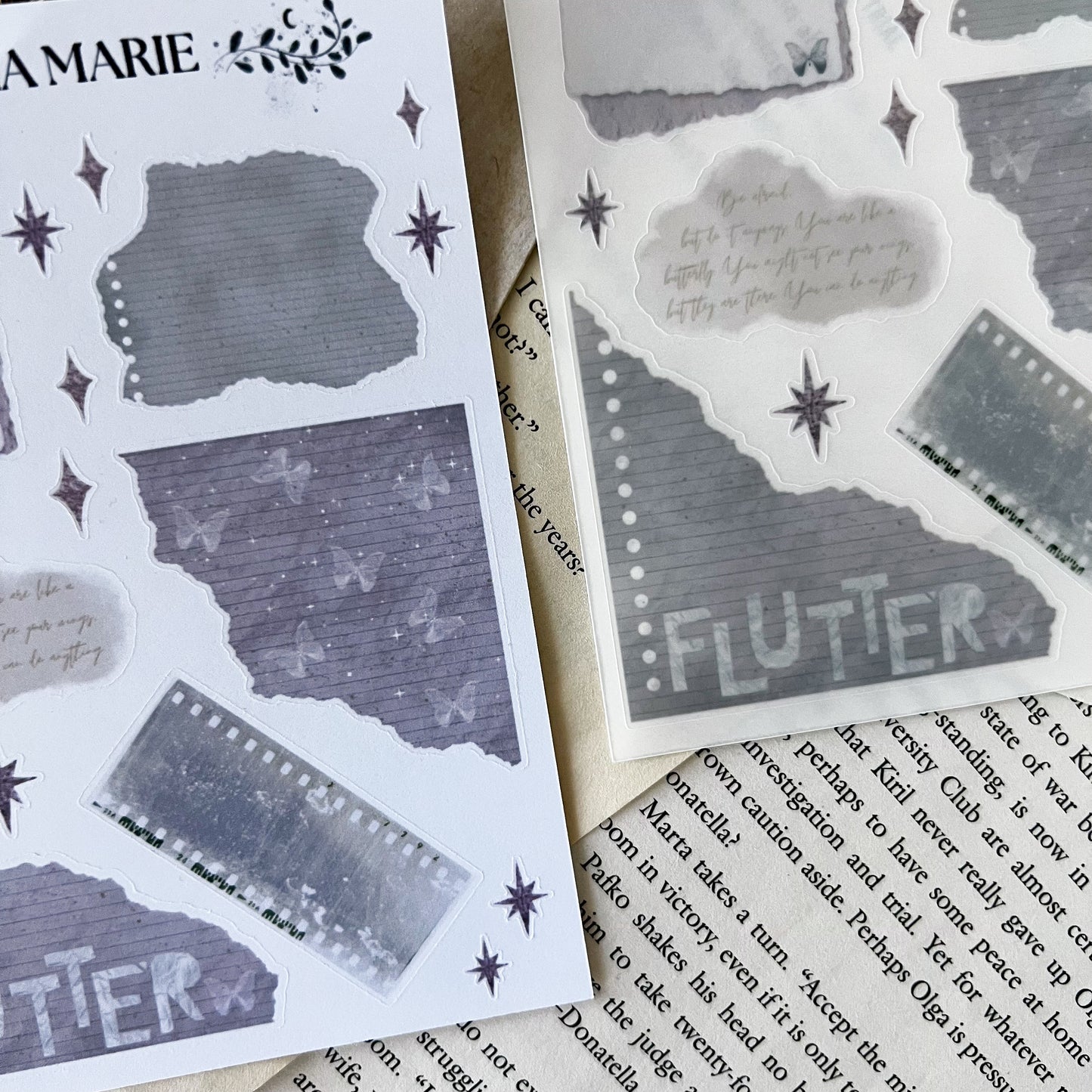 Flutter Paper Sticker Sheet