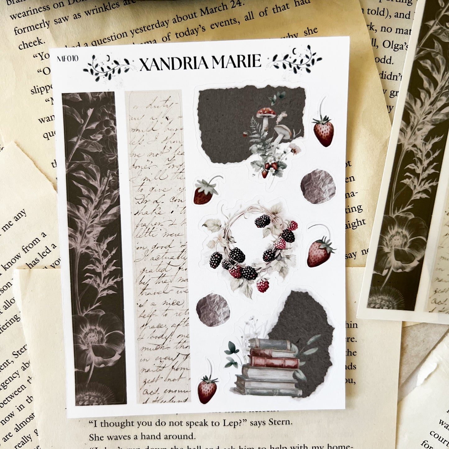 Dark Academia & Strawberries Sticker Sheet