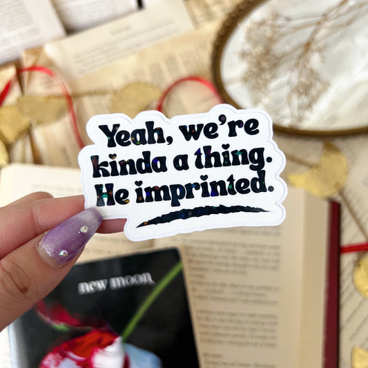 He Imprinted Holographic Vinyl Diecut Sticker