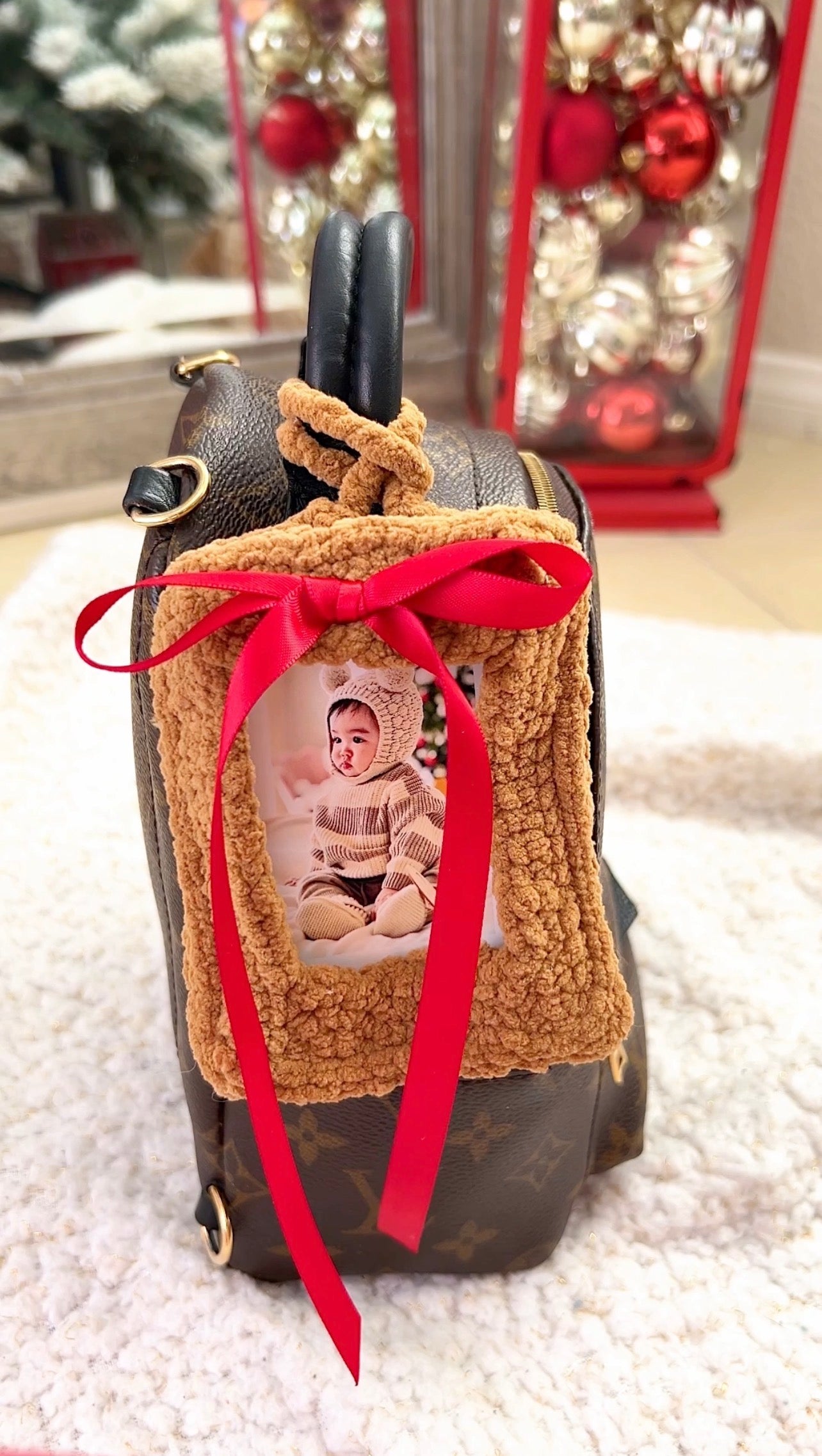 Holiday Crochet Photo Holder Keychain