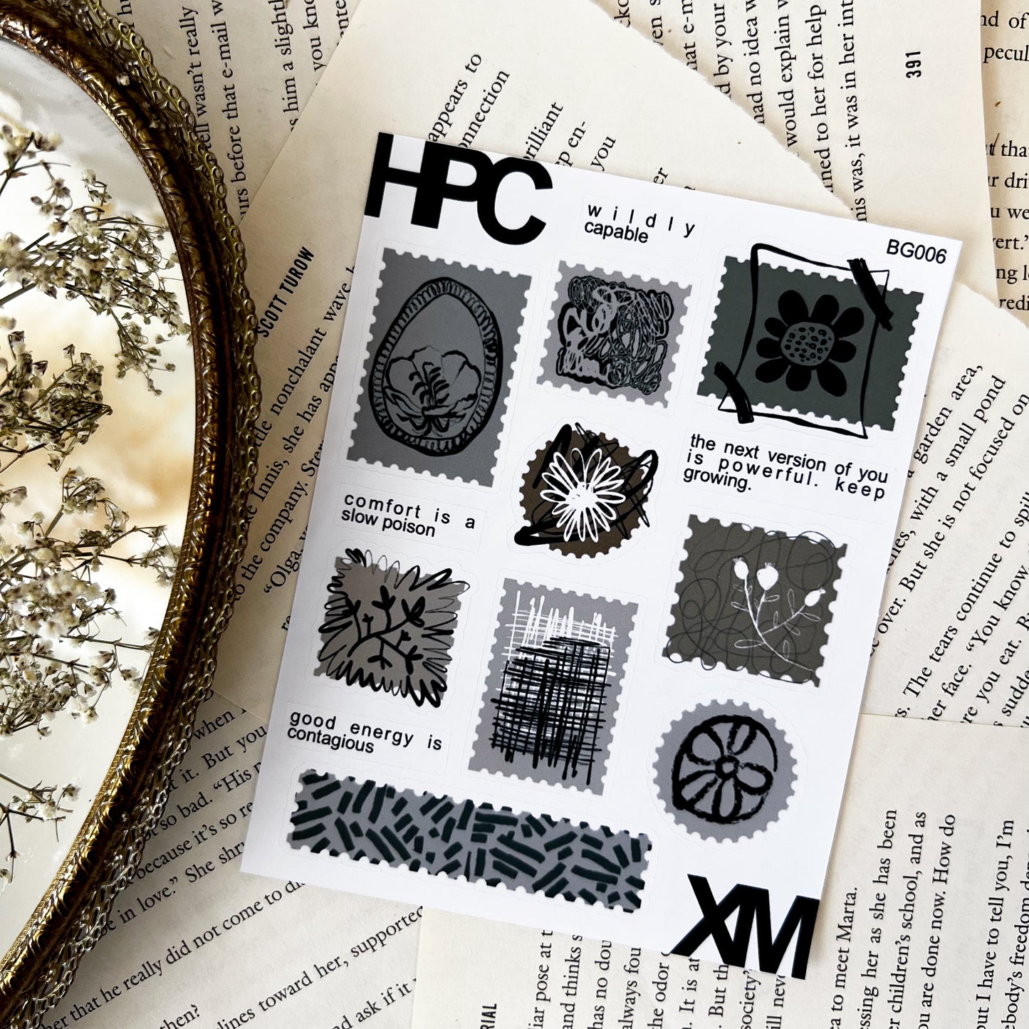 HPX x XM Boho Stamps and Quotes Sticker Sheet