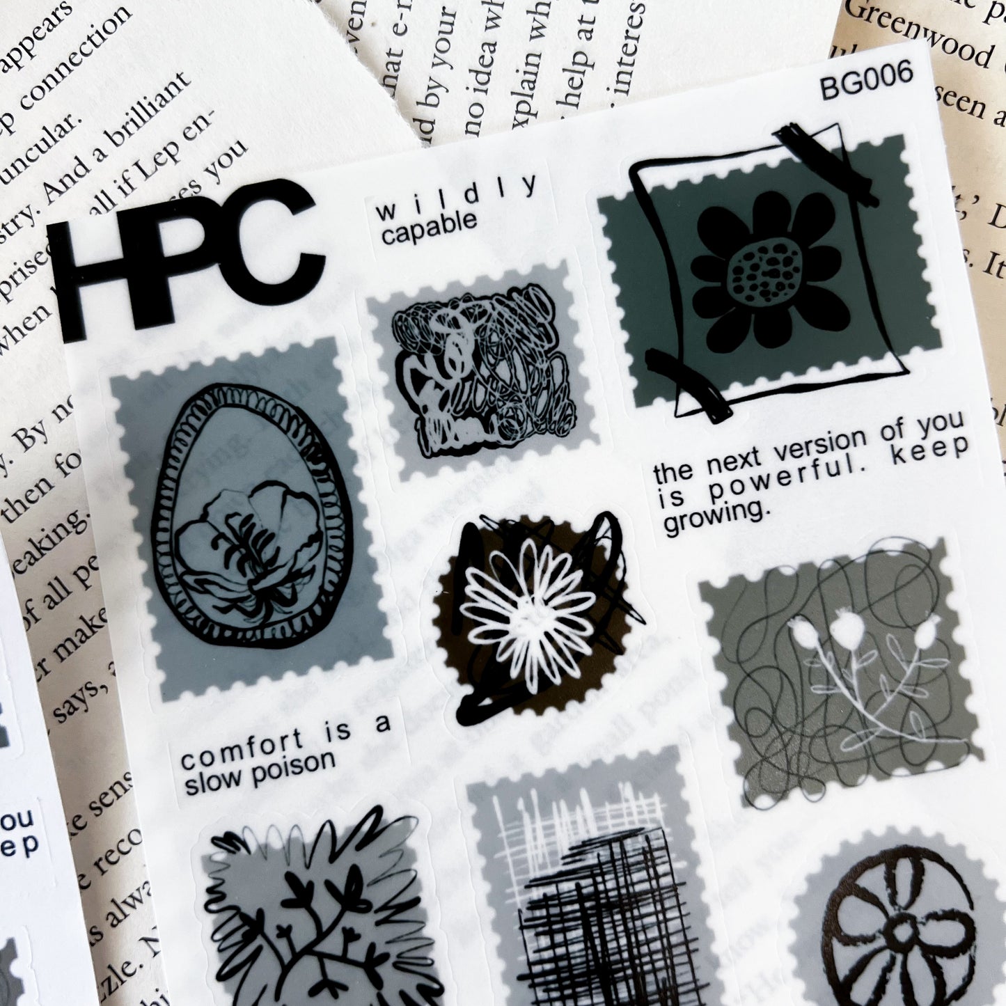 HPX x XM Boho Stamps and Quotes Sticker Sheet