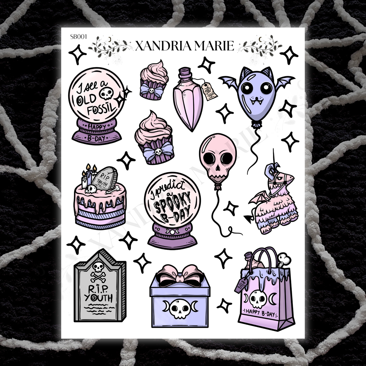 Spooky BDay Sticker Sheet