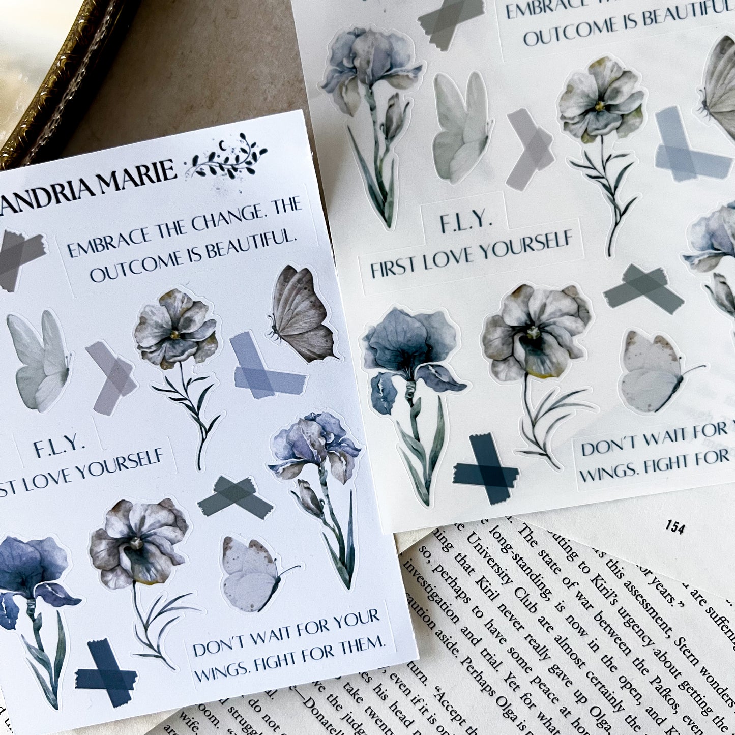Flowers & Quotes Sticker Sheet
