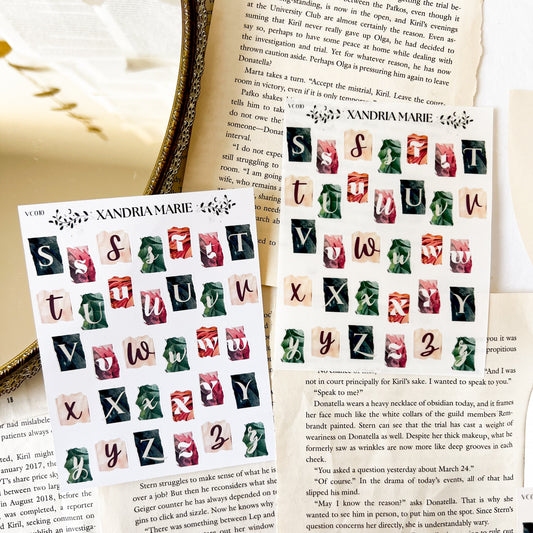 Collage Alphabet Letters Sticker Sheet III