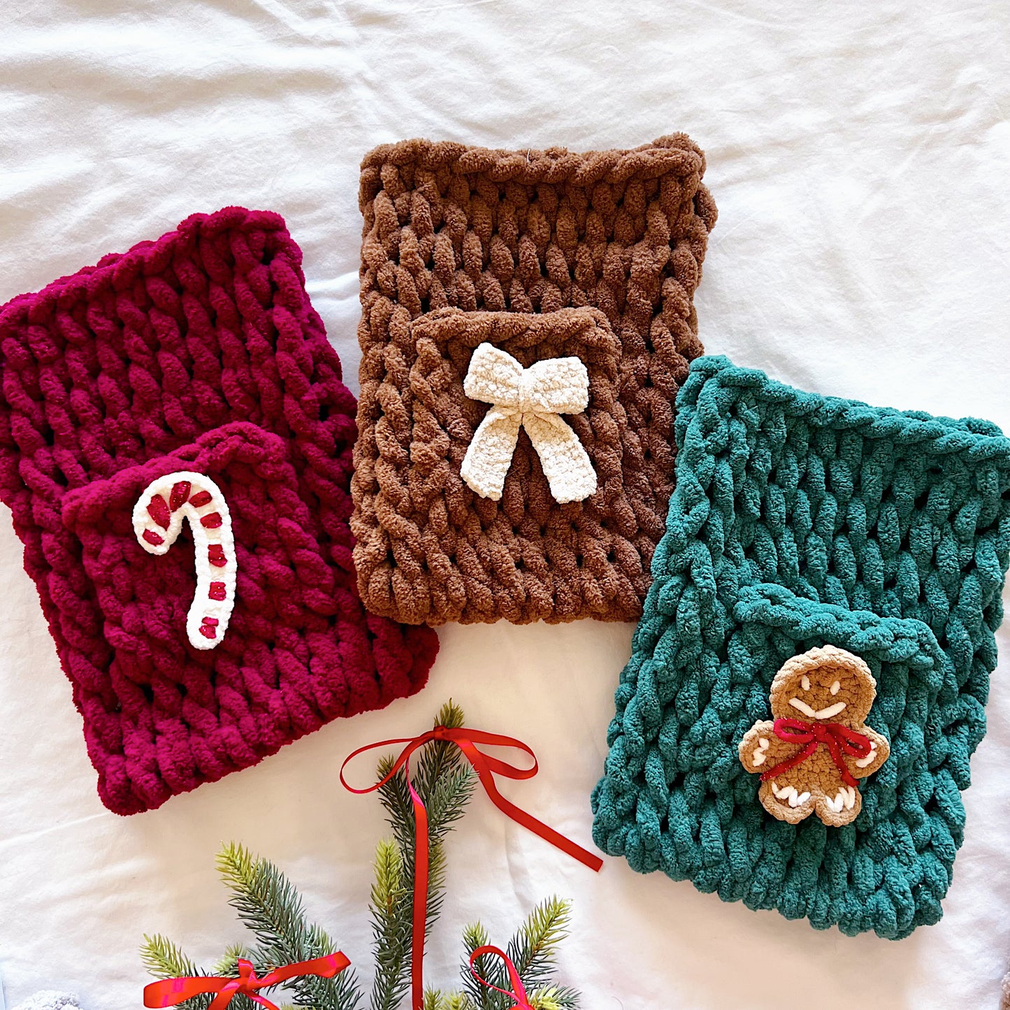 Christmas Crochet Appliqué Clips