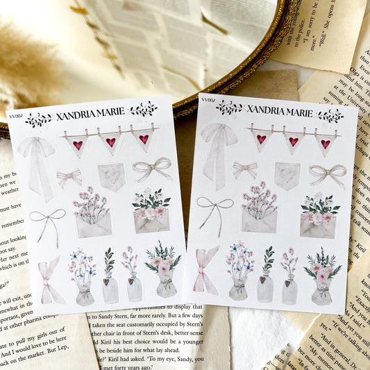 Flowers and Bows Sticker Sheet