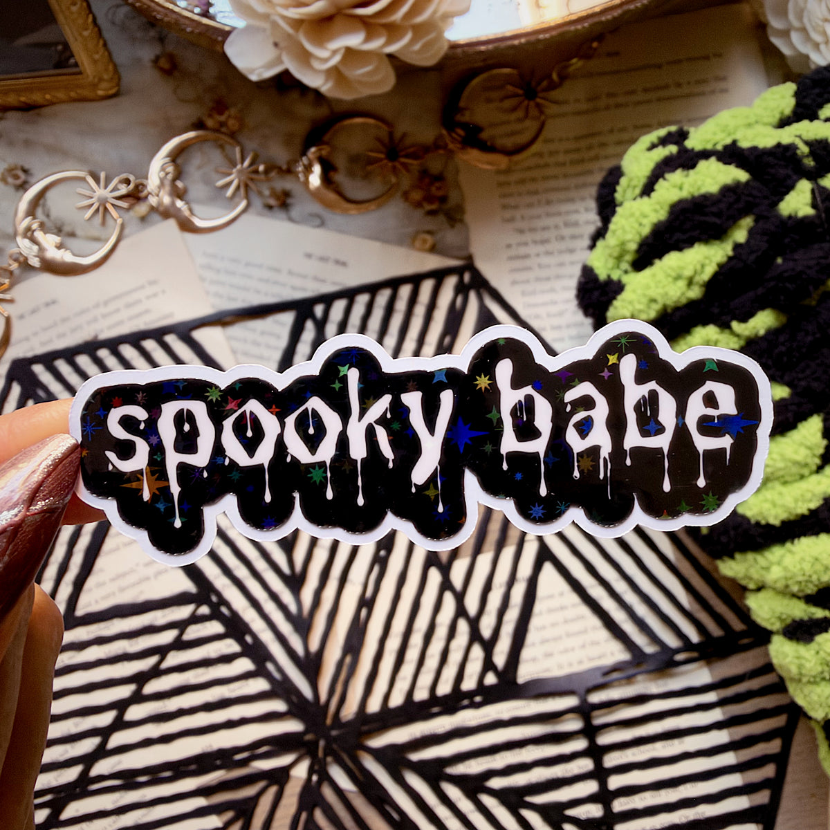 Spooky Drip Holographic Diecut Vinyl Sticker