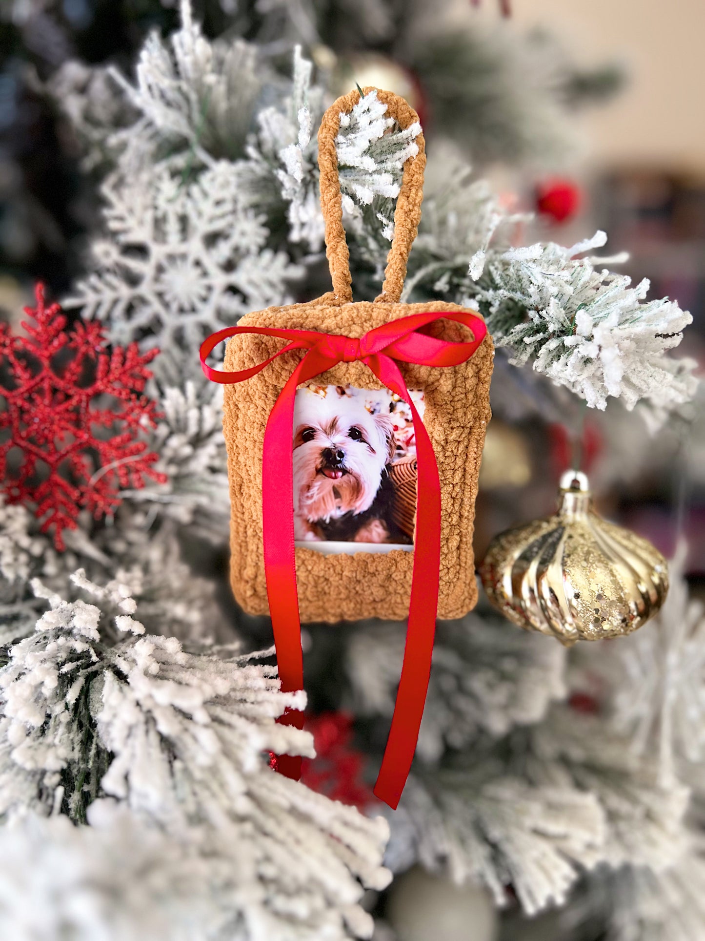 Holiday Crochet Photo Holder Keychain