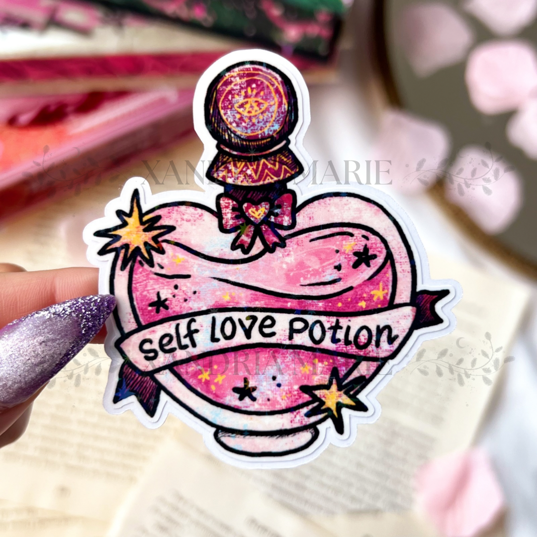 Self Love Potion Holographic Diecut Vinyl Sticker