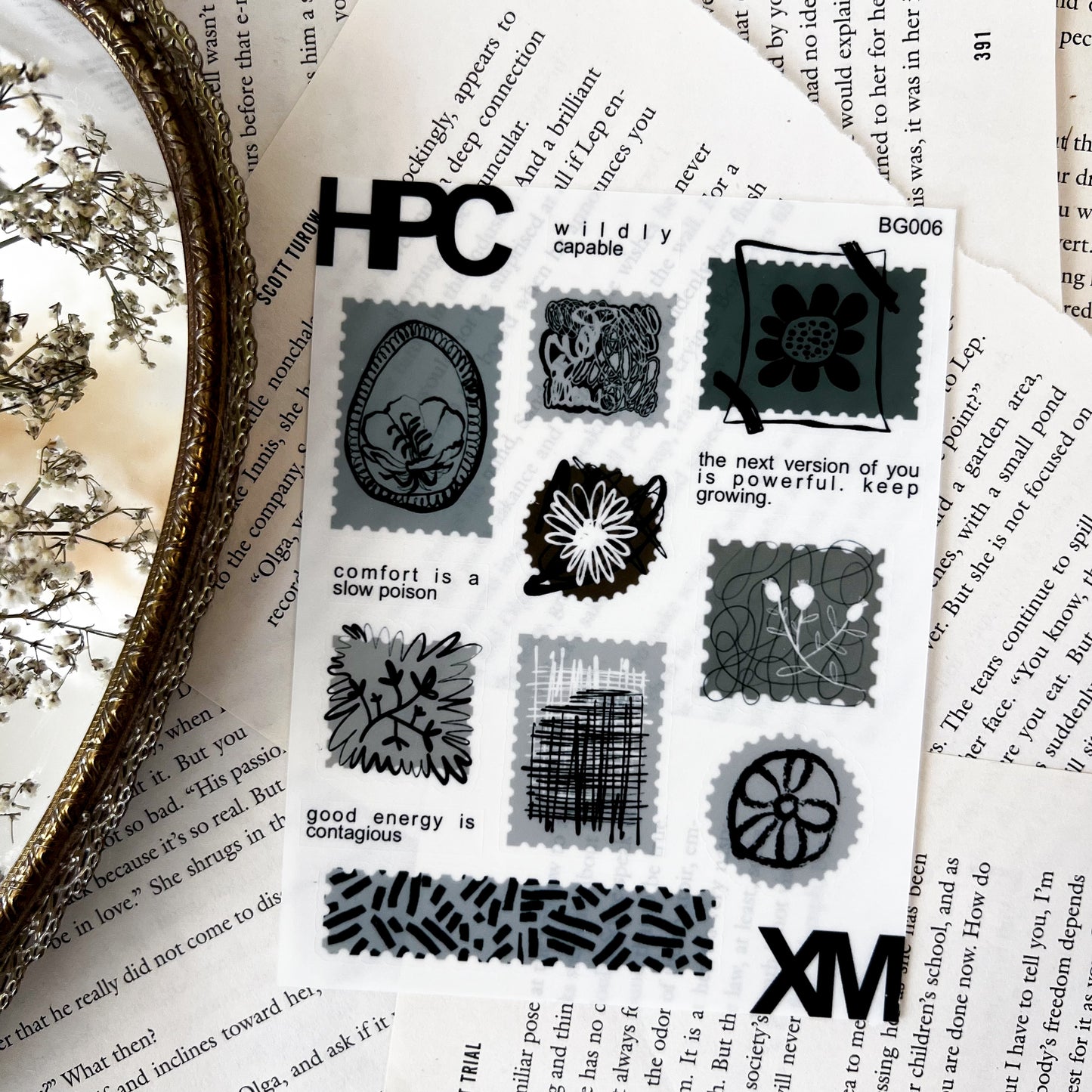 HPX x XM Boho Stamps and Quotes Sticker Sheet