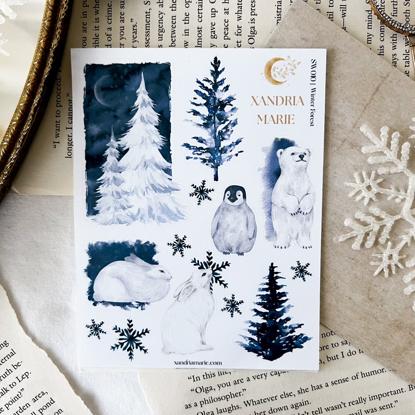 Winter Forest & Animals Sticker Sheet