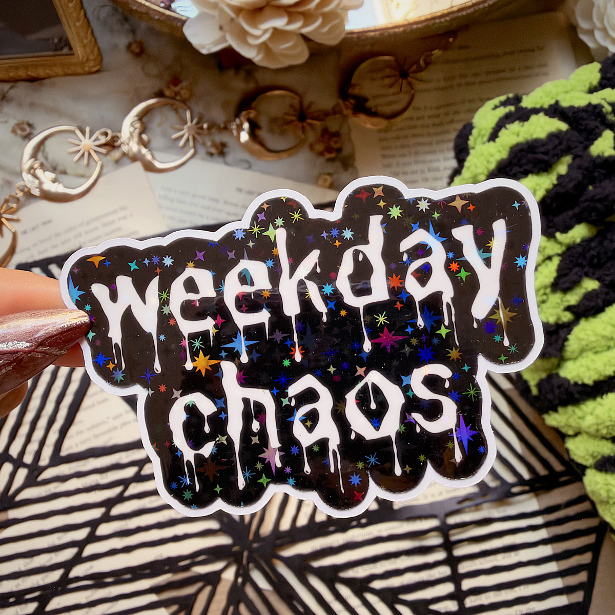 Spooky Drip Holographic Diecut Vinyl Sticker