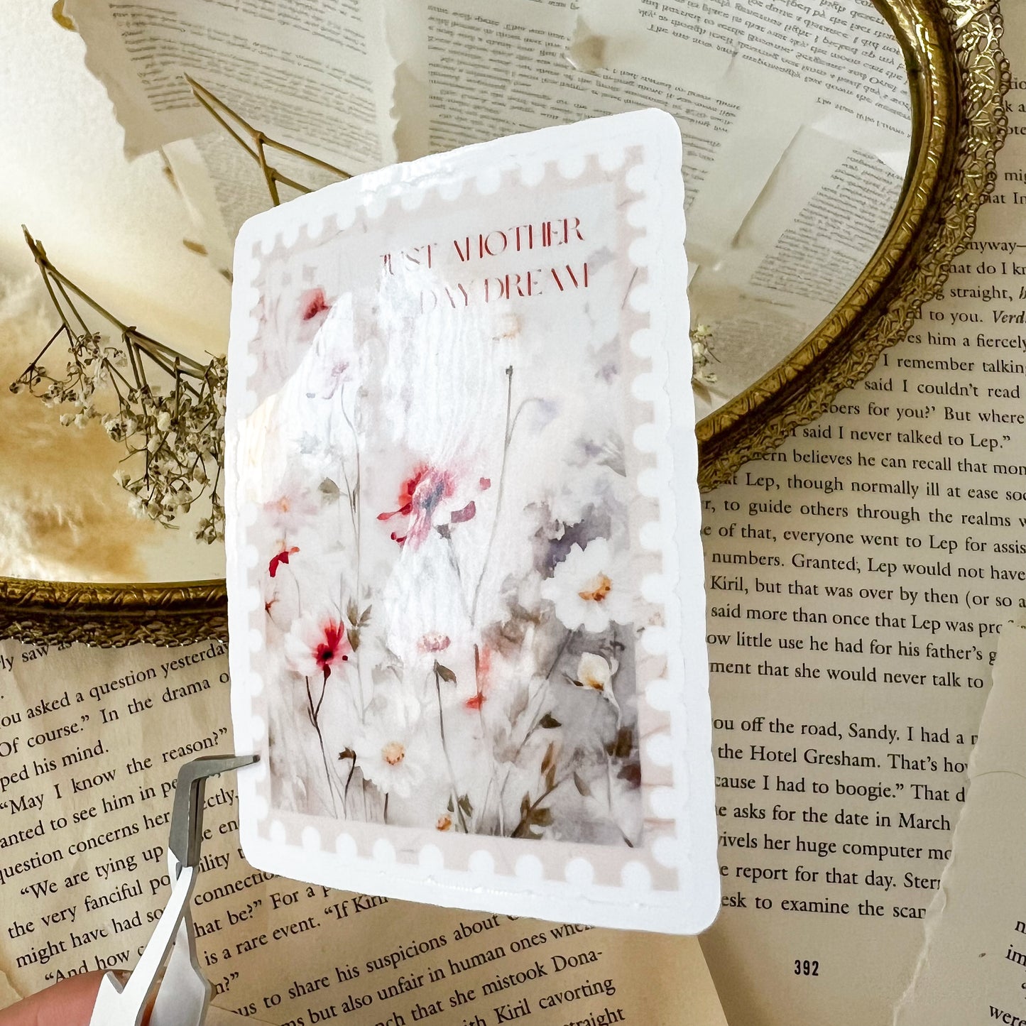 Floral Day Dream Stamp Vinyl Diecut Sticker
