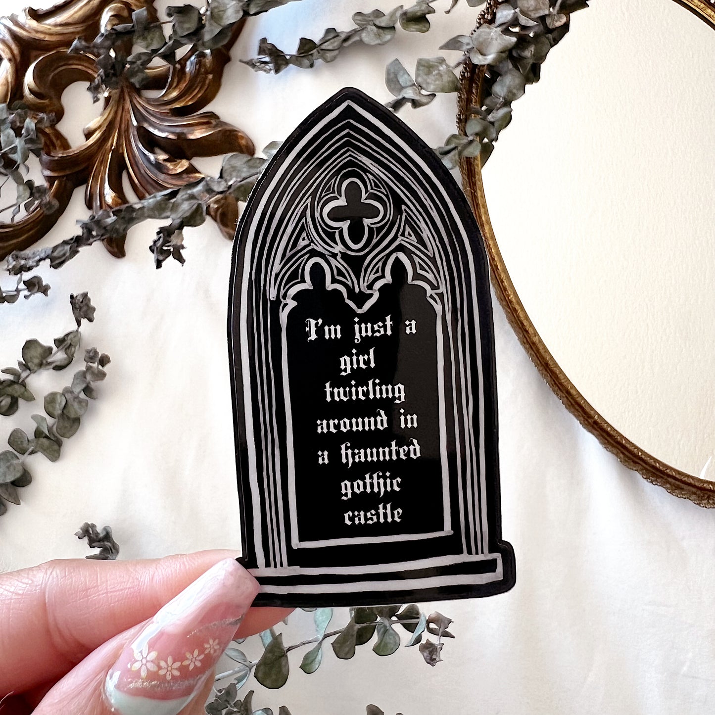 Twirling In A Gothic Castle Diecut Vinyl Sticker
