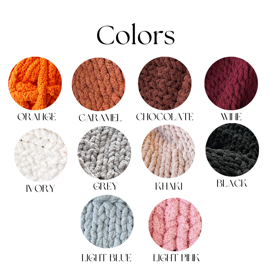 Solid Checkered Chunky Knit Blanket