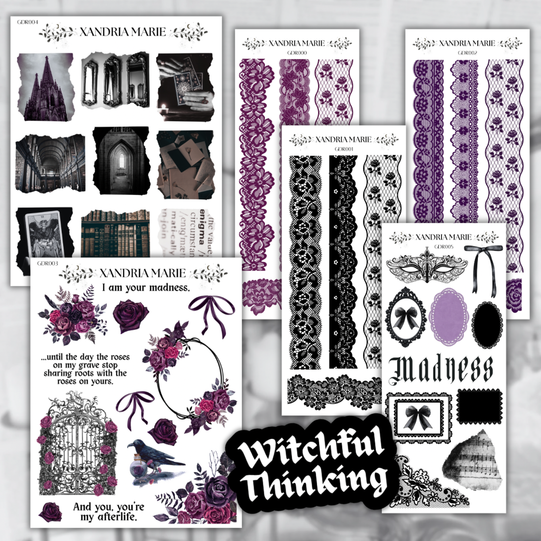 BUNDLE Dark Academia Romance Collection (All 6 Sticker Sheets & 1 Diecut Sticker)