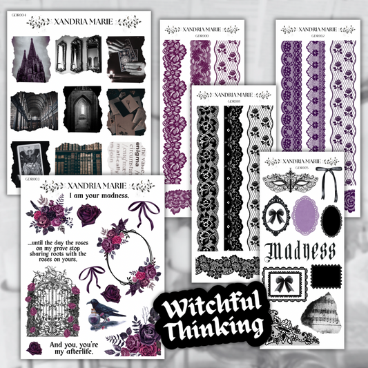 BUNDLE Dark Academia Romance Collection (All 6 Sticker Sheets & 1 Diecut Sticker)