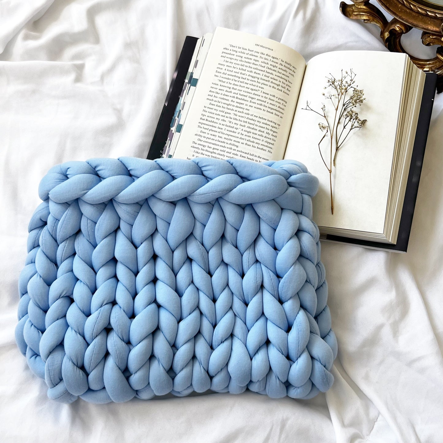 Chunky Knit Planner Pouch, Solid Chunky Knit Book Sleeve