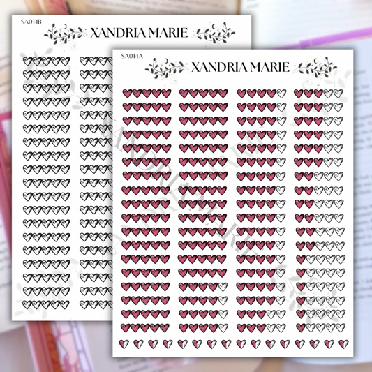 Book Review Hearts Sticker Sheet