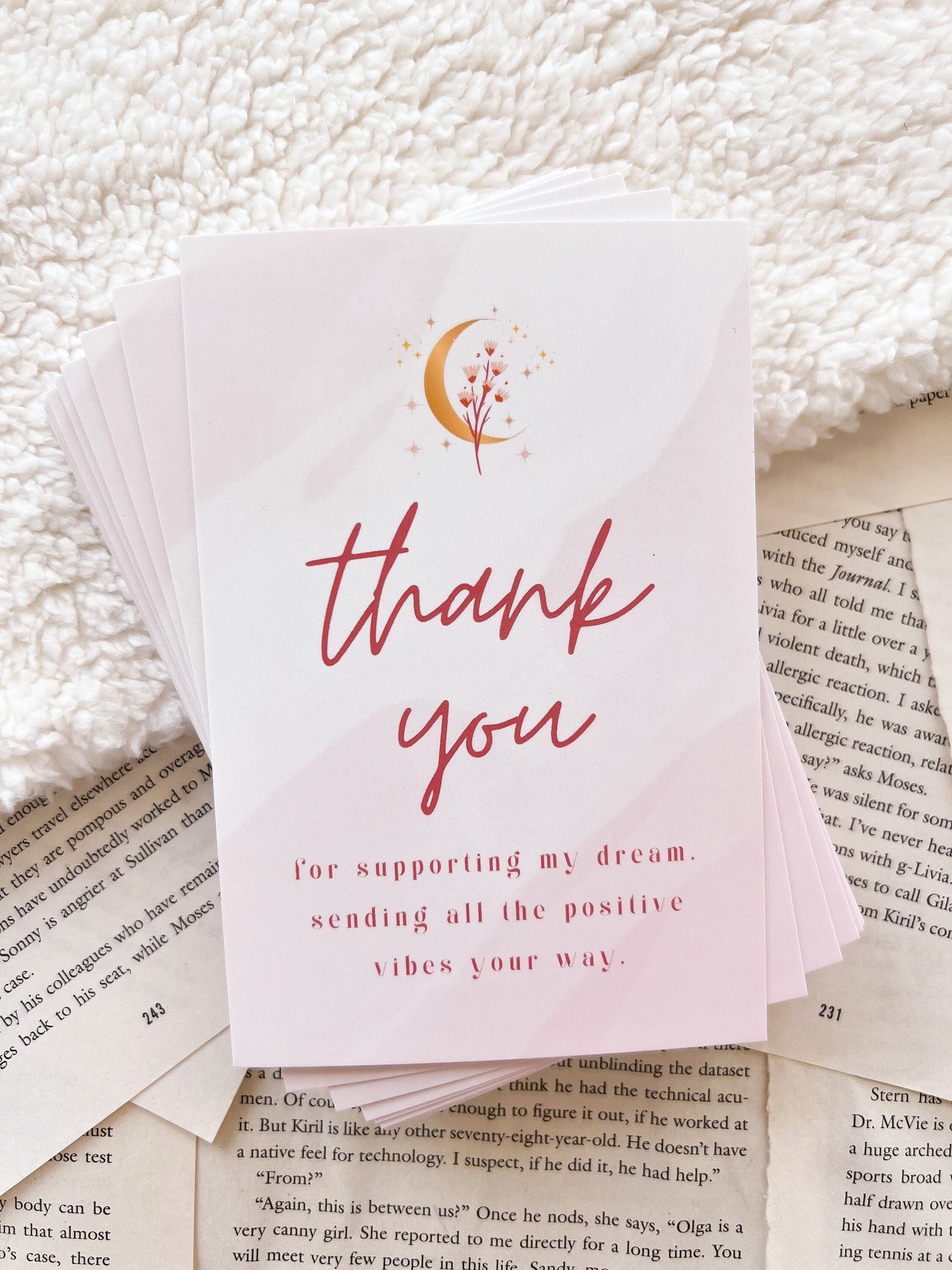 Moon Thank You Cards, Shipping Supplies, Small Business TY, Shipping Essentials