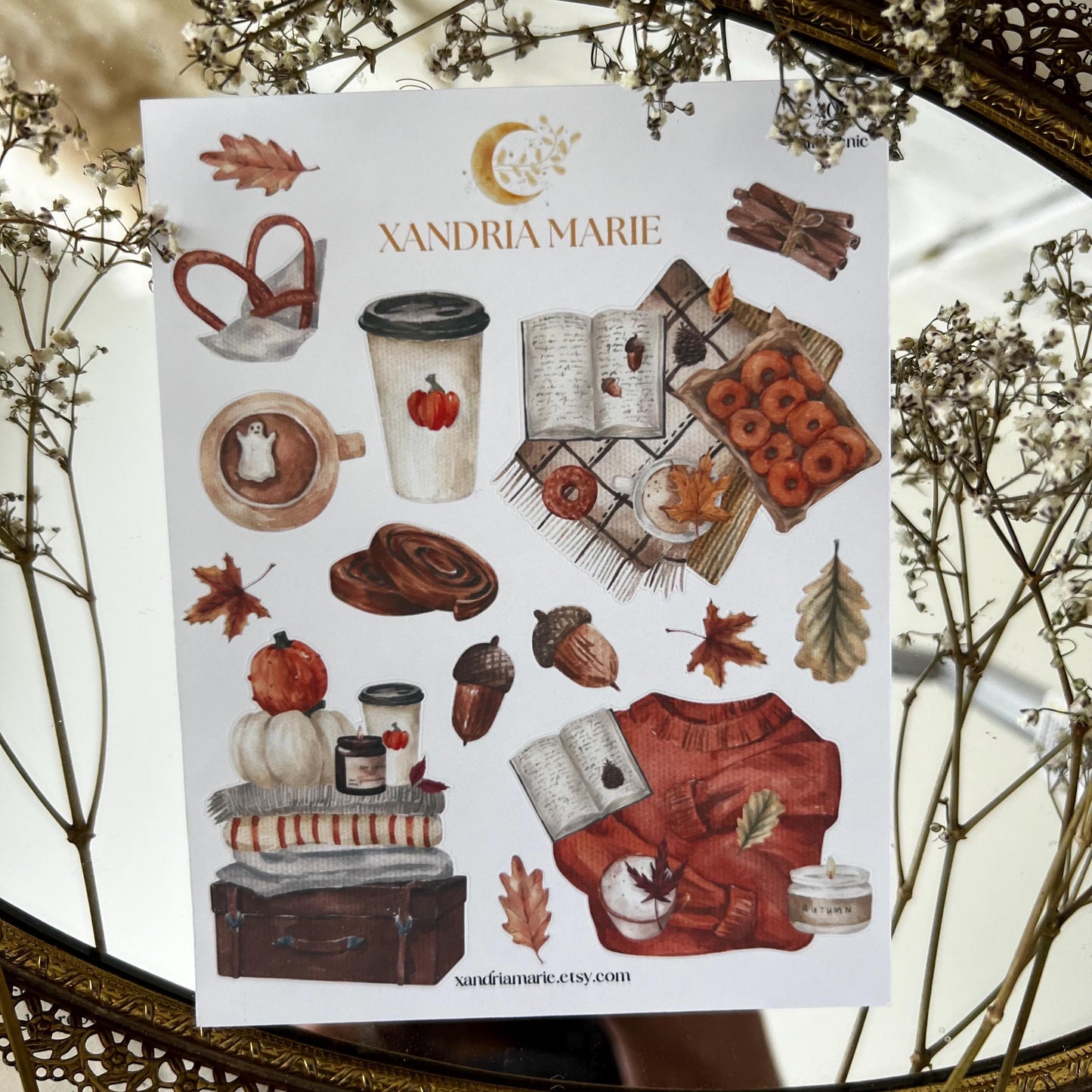 Fall Picnic Stickers, Fall Stickers, Sticker Sheet, Autumn Festivities Stickers